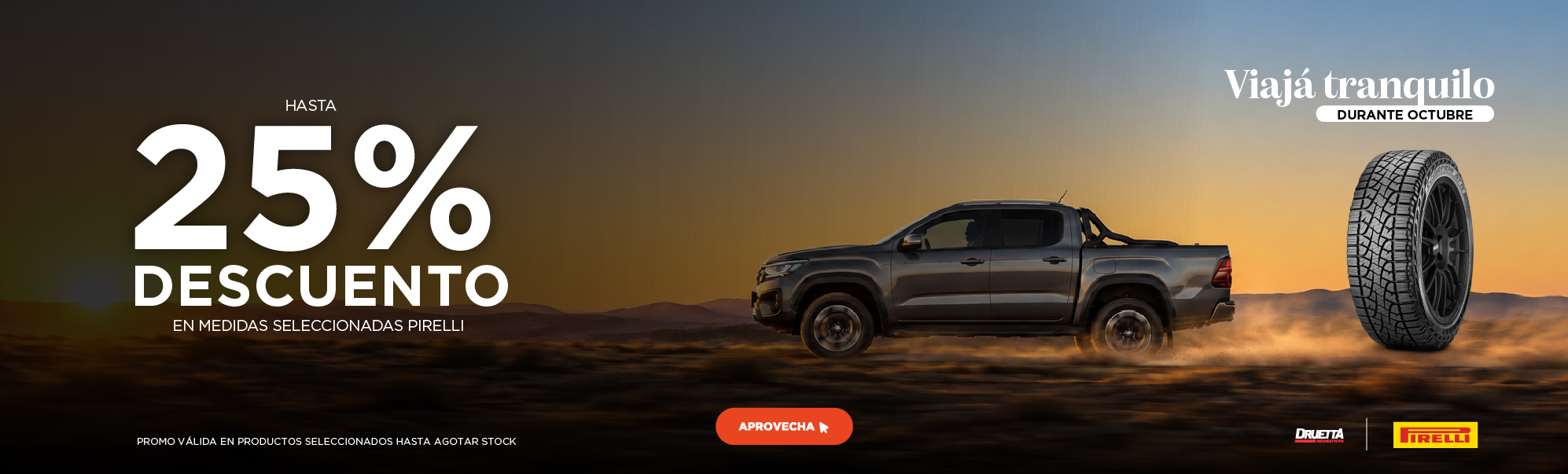 Promo Pirelli! hasta 25% de descuento en medidas seleccionadas